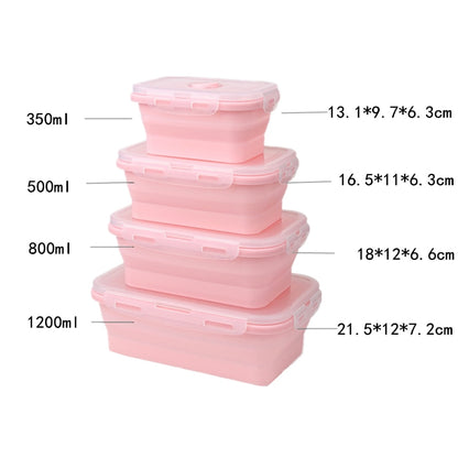 Silicone Folding Bento Box Collapsible Portable Lunch Box for Food Dinnerware Food Container Bowl For Children Adult